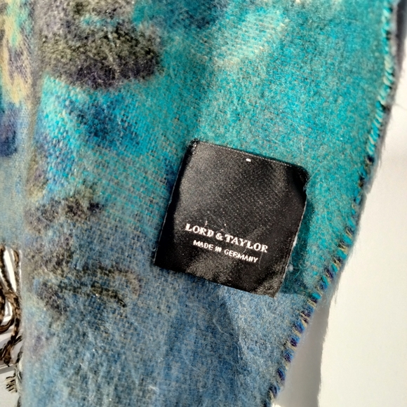 Lord & Taylor Women's Blue Blanket Wrap Acrylic Scarf - Picture 9 of 10